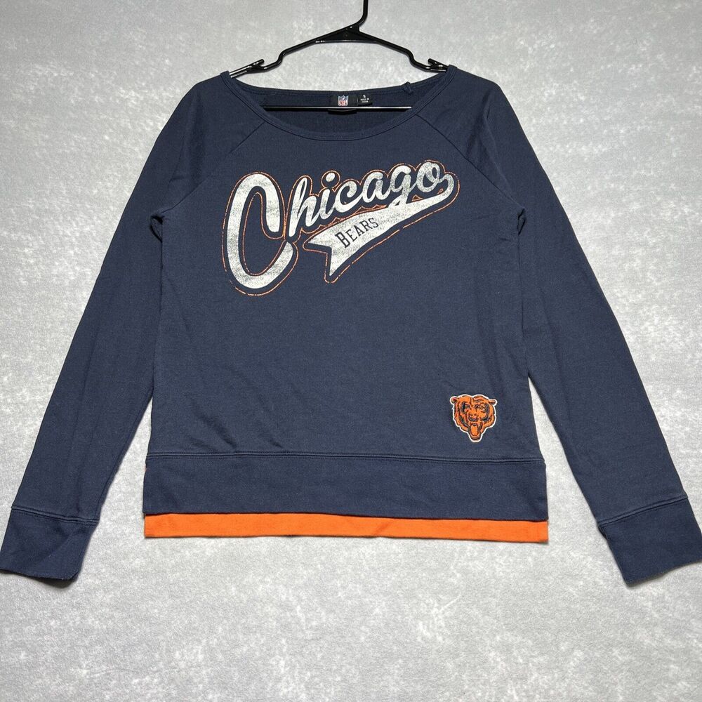 NFL Blue Chicago Bears Long Sleeve Crew Neck Sweater Shirt Women's Size: S